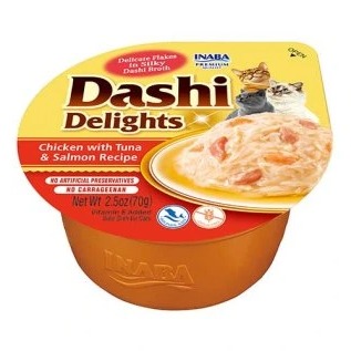 Inaba Dashi Delights cat Kura s tuniakom a lososom 70 g vanička